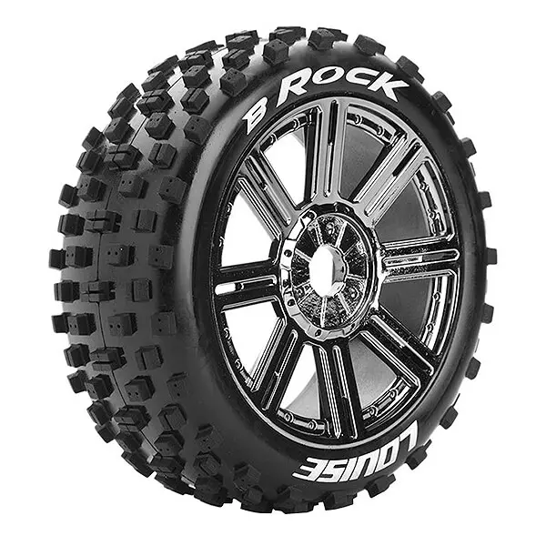 Louise Rc B-Rock 1/8 Fr/Rr Soft Hex 17mm Spoke Black Chrome