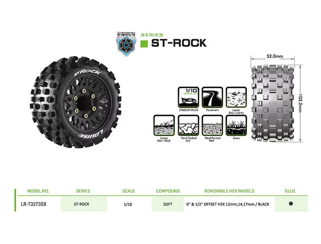 Louise Rc St-Rock Removable Hex 12,14,17mm 0"& 1/2" Offset – view 6