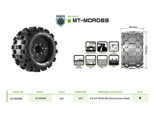 Louise Rc Mt-McRoss Removable Hex 12,14,17mm 0"& 1/2" Offset – view 6