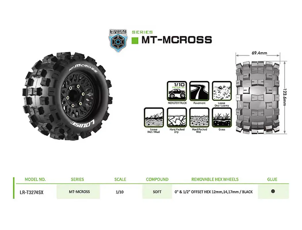 Louise Rc Mt-McRoss Removable Hex 12,14,17mm 0"& 1/2" Offset – view 6