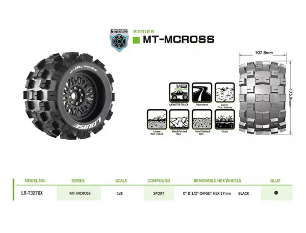 Louise Rc Mt-McRoss Removable Hex 17mm 1/8 0" & 1/2" Offset