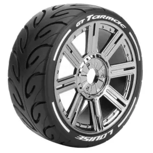 Louise Rc Gt-Tarmac 1/8 Fr/Rr Soft Hex 17mm Spoke Black Chrome