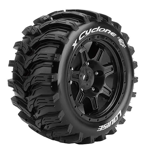 Louise Rc X-Cyclone Black Mounted Arrma Kraton 8s Hex 24mm