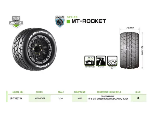 Louise Rc Mt-Rocket Removable Hex 12,14,17mm 0"& 1/2" Offset