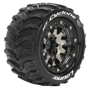Louise Rc Mt-Cyclone 1/10 Soft Bead-Lock/1/2 Offset Hex 12m Black Chrome