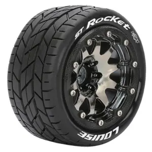 Louise Rc St-Rocket 1/10 Soft Bead-Lock/1/2 Offset Hex 12mm Black Chrome