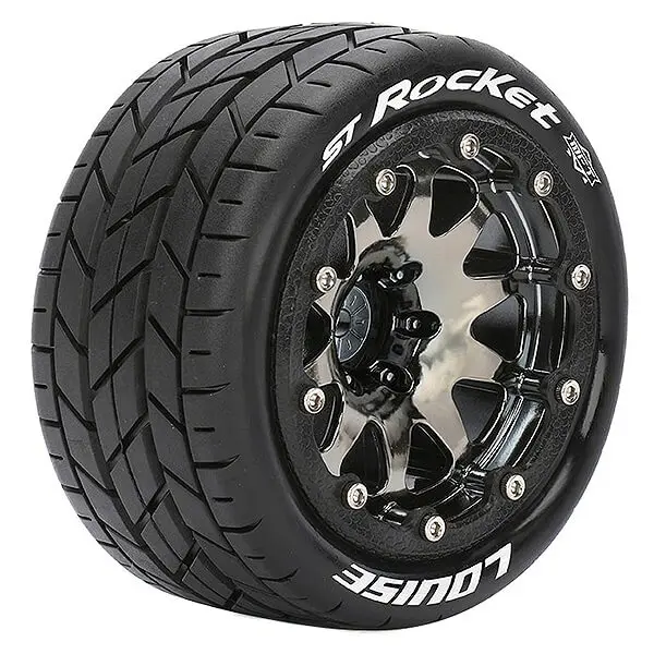 Louise Rc St-Rocket 1/10 Soft Bead-Lock/1/2 Offset Hex 12mm Black Chrome