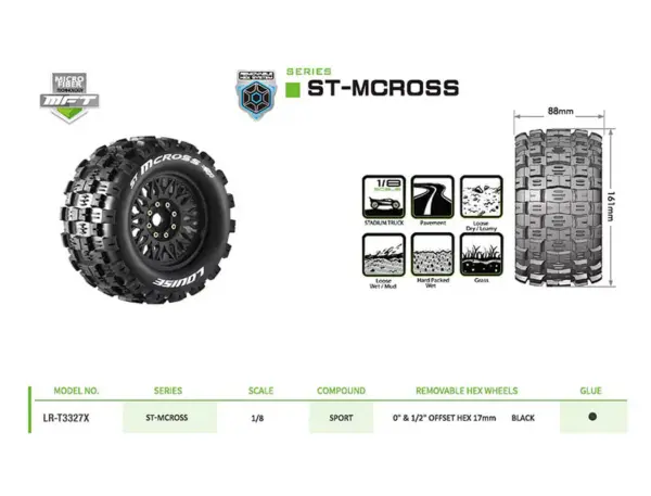 Louise Rc St-McRoss Removable Hex 17mm 1/8 0" & 1/2" Offset