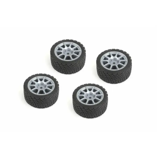 Louise Rc Rally Tyres and Wheels 10 Spoke Gray +1mm (4pcs)