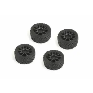 Louise Rc Rally Tyres and Wheels 10 Spoke Black +1mm (4pcs)