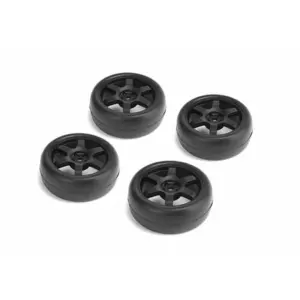 Louise Rc 1/10 Slick Tyres 6 Spoke Wheel-Black/Et-0mm(4pcs)