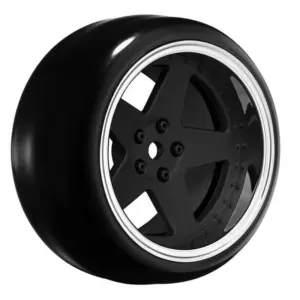 Louise Rc 1/10 Drift 2,4,6,8mm Offset 5-Spoke Wheels Matte Black With Tyres