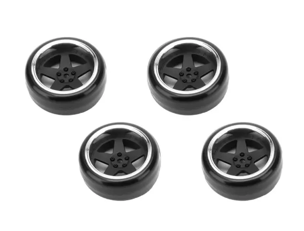 Louise Rc 1/10 Drift 2,4,6,8mm Offset 5-Spoke Wheels Matte Black With Tyres