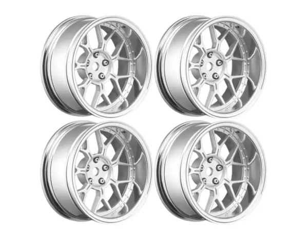 Louise Rc 1/10 Drift 2,4,6,8mm Offset 14-Spoke Wheels Matte Silver
