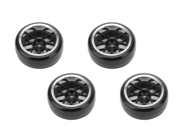 Louise Rc 1/10 Drift 2,4,6,8mm Offset 14-Spoke Wheels Matte Black With Tyres