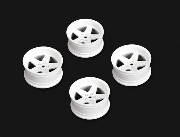 Louise Rc 1/10 Drift 2,4,6,8mm Offset 5-Spoke Wheels Gloss White