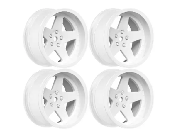 Louise Rc 1/10 Drift 2,4,6,8mm Offset 5-Spoke Wheels Gloss White