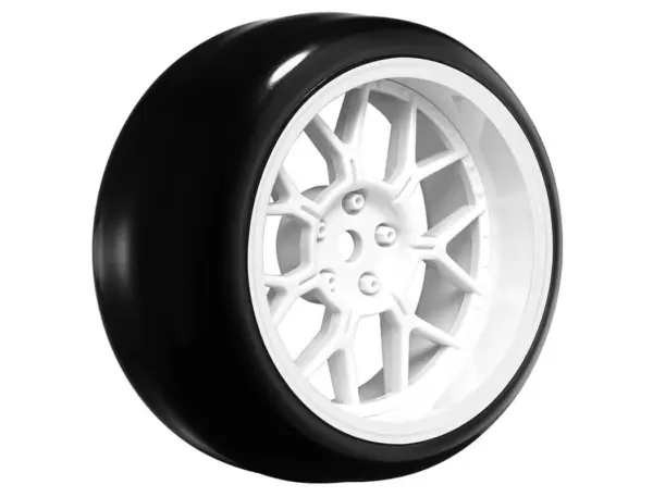 Louise Rc 1/10 Drift 2,4,6,8mm Offset 14-Spoke Wheels Gloss White With Tyres