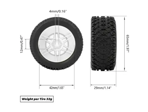 Method Geoform 1/16 Sc Tyres on 12mm Hex Blue Wheels (Pr)