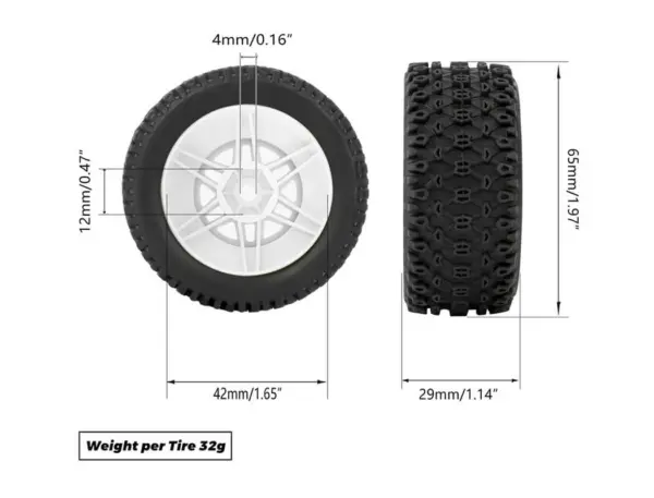 Method Geoform 1/16 Sc Tyres on 12mm Hex Grey Wheels (Pr)