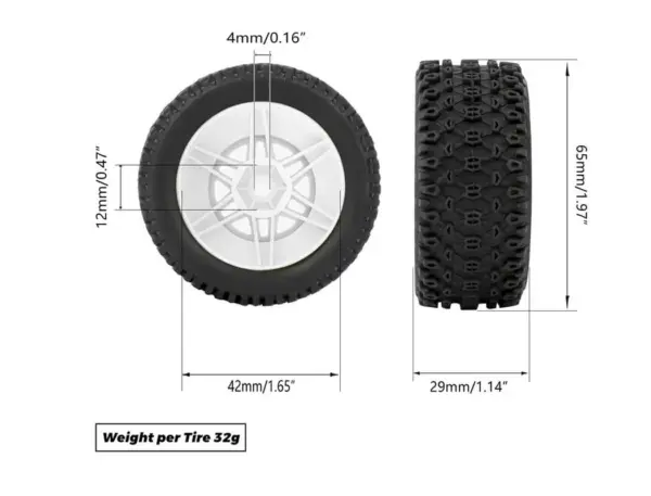 Method Geoform 1/16 Sc Tyres on 12mm Hex Red Wheels (Pr)