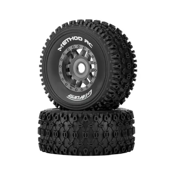 Method Geoform 1/8 Sc Tyres on 17mm Hex Grey Wheels (Pr)