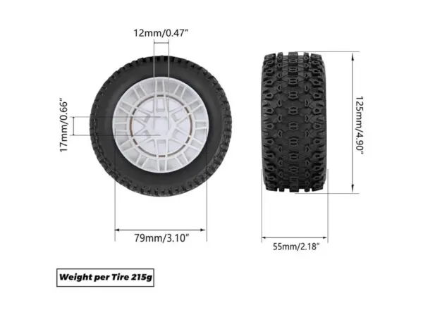 Method Geoform 1/8 Sc Tyres on 17mm Hex Red Wheels (Pr)