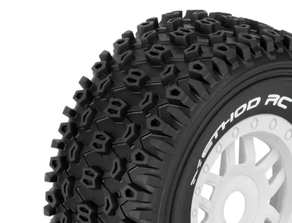 Method Geoform 1/8 Sc Tyres on 17mm Hex White Wheels (Pr)