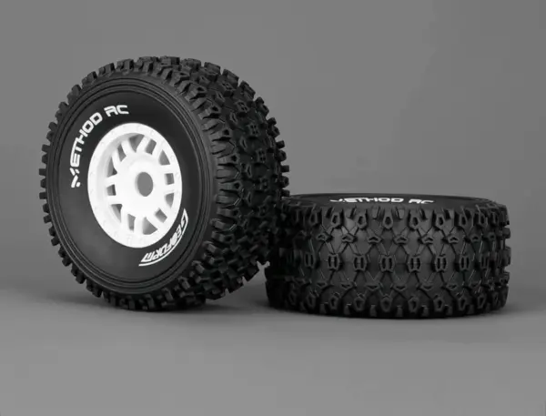 Method Geoform 1/8 Sc Tyres on 17mm Hex White Wheels (Pr)