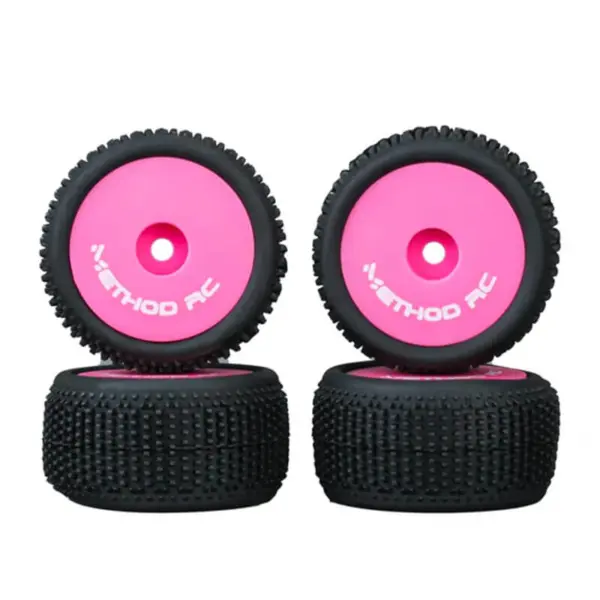 Method Nitragrip 1/24 Truck Tyres F/R on 7mm Hex Pink (4)