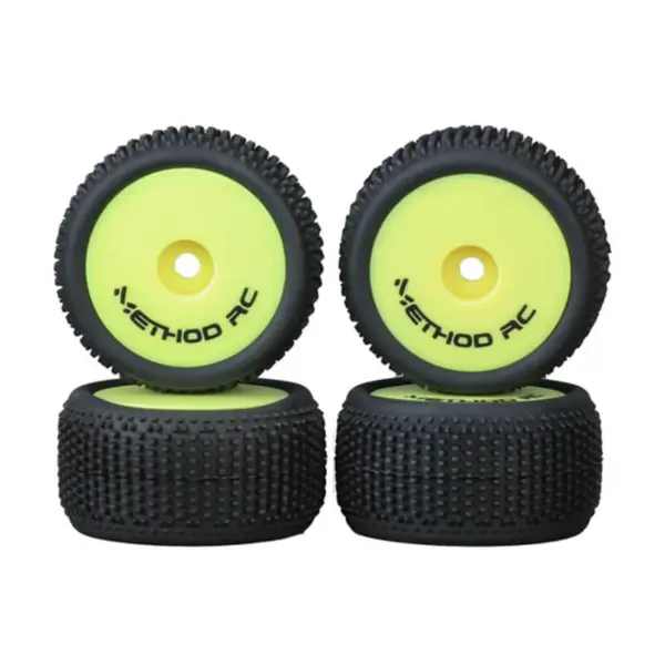 Method Nitragrip 1/24 Truck Tyres F/R on 7mm Hex Yellow (4)