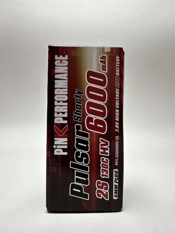 Pink Pulsar Shorty Lipo 2s 7.6v-6000-130c (5mm) 96.5x47.7x26mm 225g