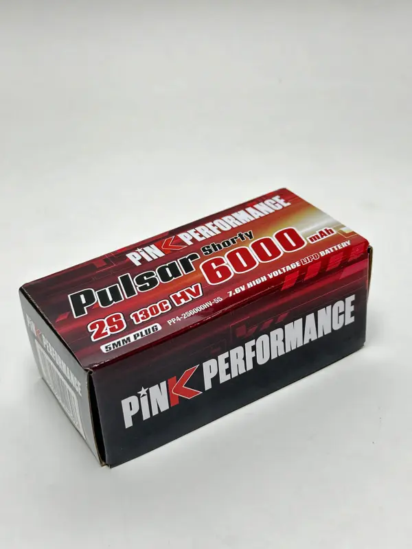 Pink Pulsar Shorty Lipo 2s 7.6v-6000-130c (5mm) 96.5x47.7x26mm 225g