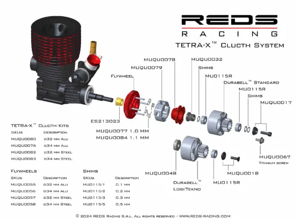 Reds Racing Clutch Tetra X Steel 34mm Adjustable 4 Shoes Without Bell – view 3
