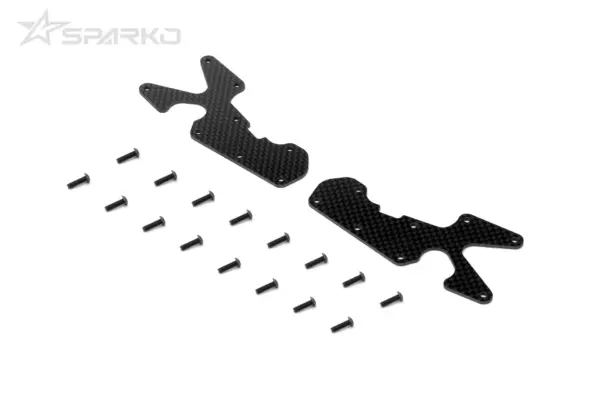 Sparko F8t Carbon Fiber Rear Arm Inserts 2mm (2)