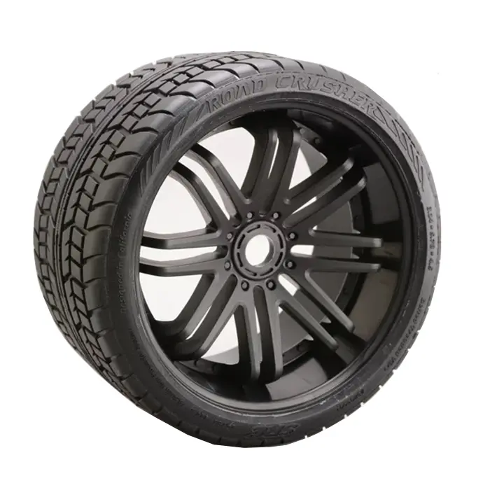Sweep Road Crusher Belted Tyre on Black 17mm Wheels 1/4 Offset