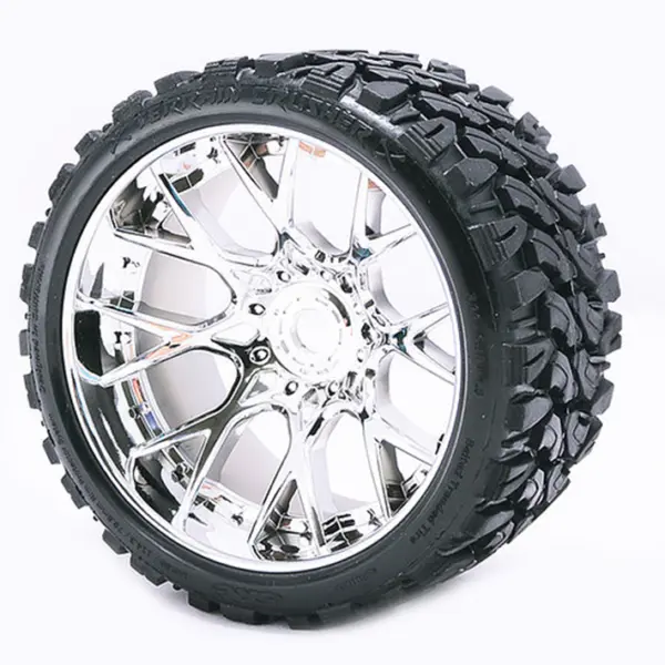 Sweep Terrain Crusher Belted Tyre Silver 17mm Wheel 1/2 Offs