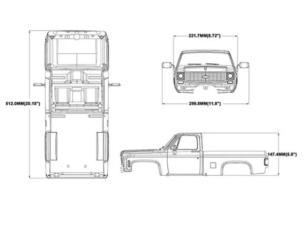 Rc4wd Chevrolet K10 Scottsdale Hard Body Complete Set (Red)