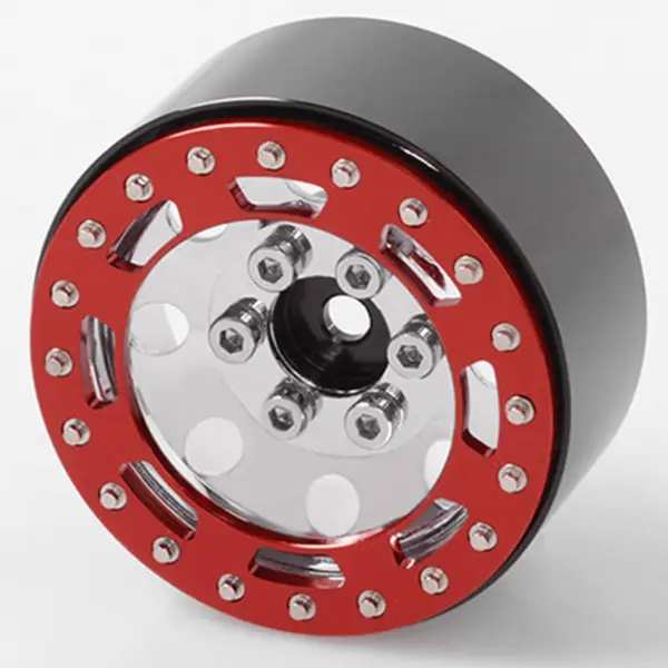 Rc4wd Tro 1.7" Stamped Steel Beadlock Wheels (Red/Chrome)