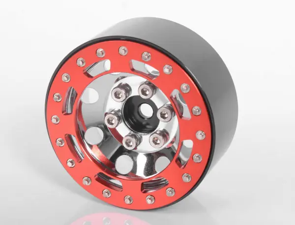 Rc4wd Tro 1.7" Stamped Steel Beadlock Wheels (Red/Chrome)
