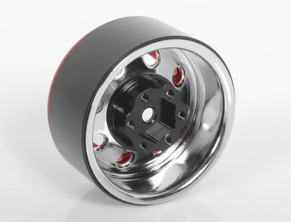 Rc4wd Tro 1.7" Stamped Steel Beadlock Wheels (Red/Chrome)