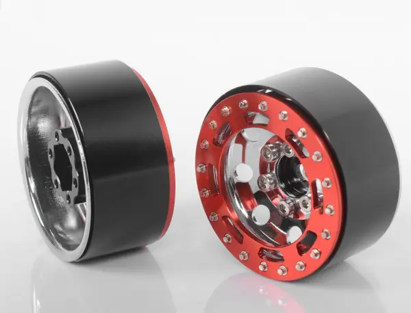 Rc4wd Tro 1.7" Stamped Steel Beadlock Wheels (Red/Chrome)
