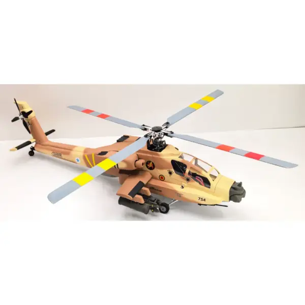 FLISHRC AH-64 Apache (Desert Yellow) RTF Scale RC Helicopter - FL500 V2 500-Class/Size