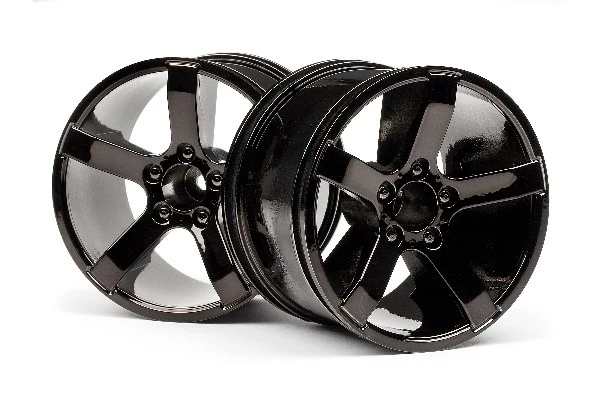 HPI Racing Bullet Mt Wheels Black Chrome (Pr)