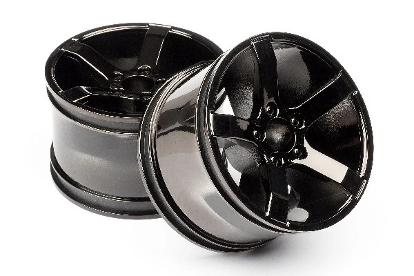 HPI Racing Bullet Mt Wheels Black Chrome (Pr)