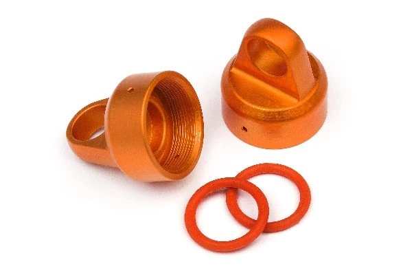 HPI Racing Aluminum Top Shock Cap (Orange/2Pcs)
