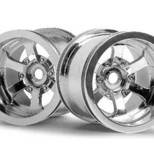HPI Racing Scorch 6-Spoke Wheel Shiny Chrome (55X50Mm/2Pcs)
