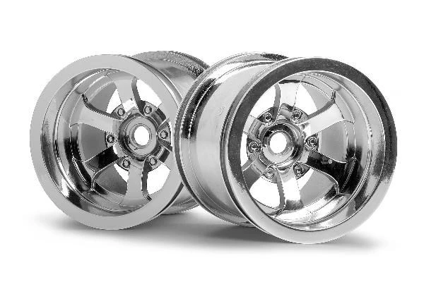 HPI Racing Scorch 6-Spoke Wheel Shiny Chrome (55X50Mm/2Pcs)