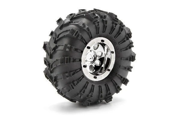 HPI Racing Rock 8 Bead Lock Wheel Chrome (55X36Mm/2Pcs)