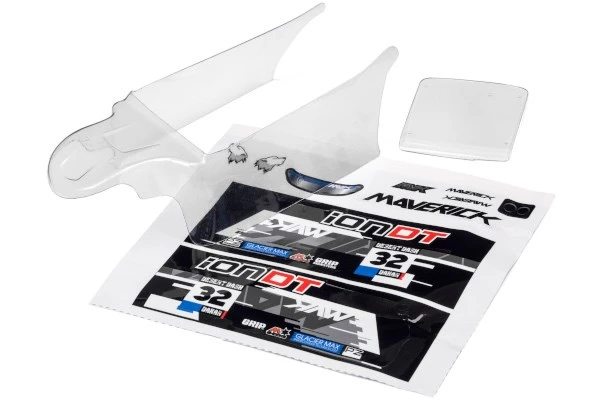 Maverick RC CLEAR DESERT TRUCK BODY WITH DECALS (ION DT)